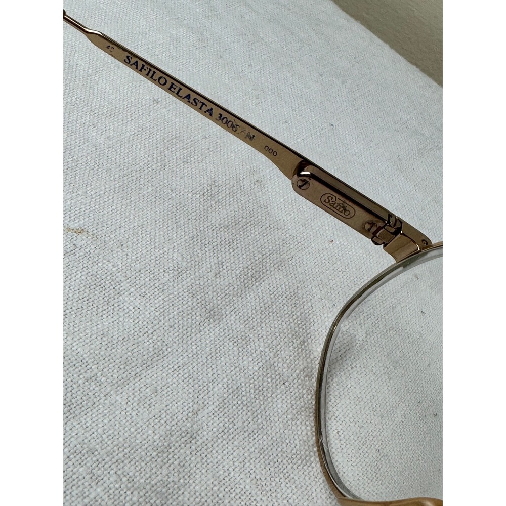 Vintage Safilo Elasta 3006 Gold Tone Aviator Eyeglasses Frames Italy 53-15-140 - Picture 5 of 8